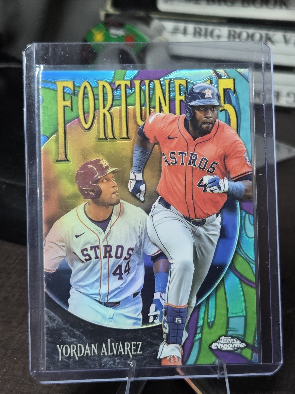 Yordan Alvarez Fortune 5 Topps Chrome Baseball Card - Orange/White